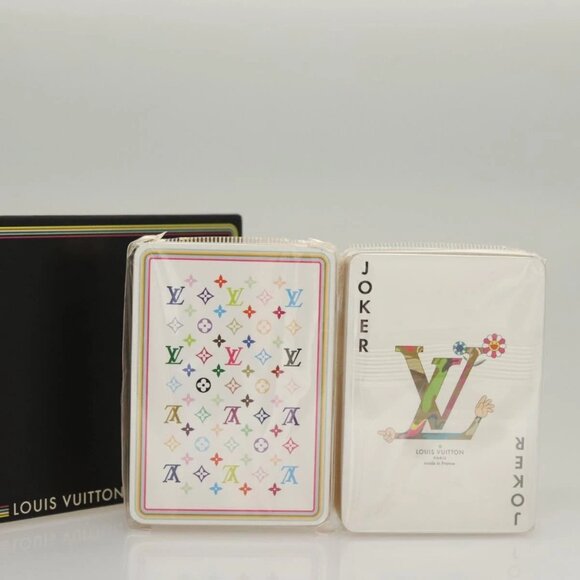 LOUIS VUITTON Monogram Multicolor Playing Cards Black White LV Auth am8801 - Picture 1 of 12